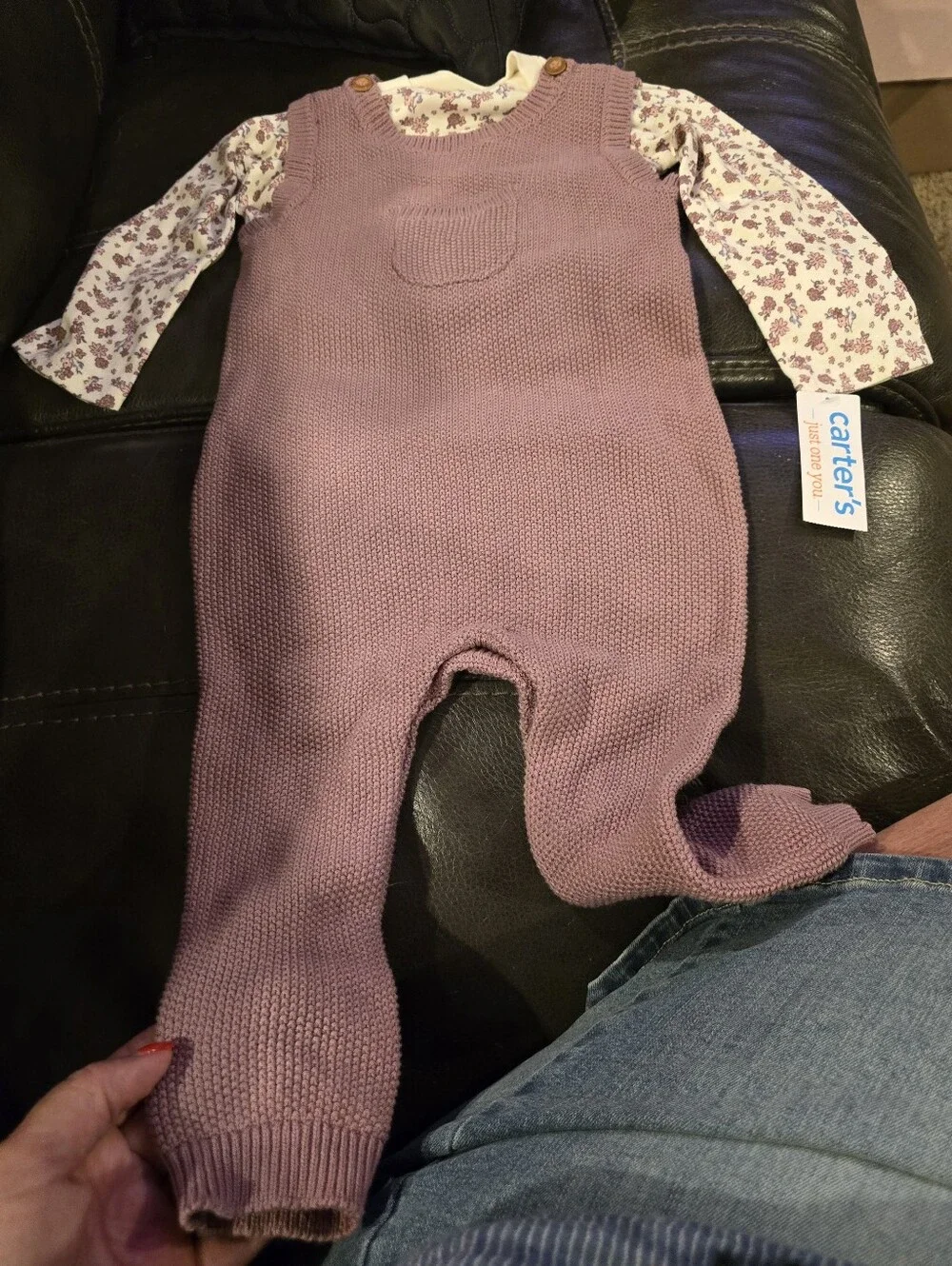 Carter's sweater knit overall Set, Size 18M, NWT